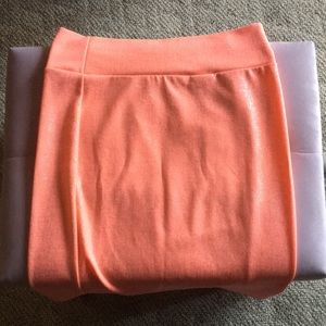 Peach glitter pencil skirt